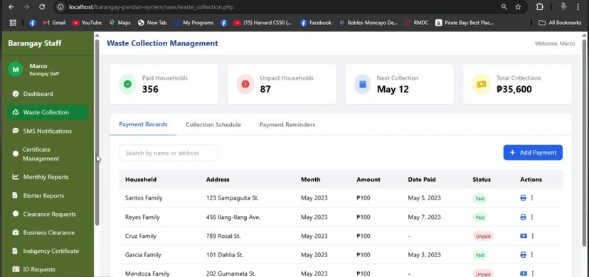 Barangay Pandan Management System